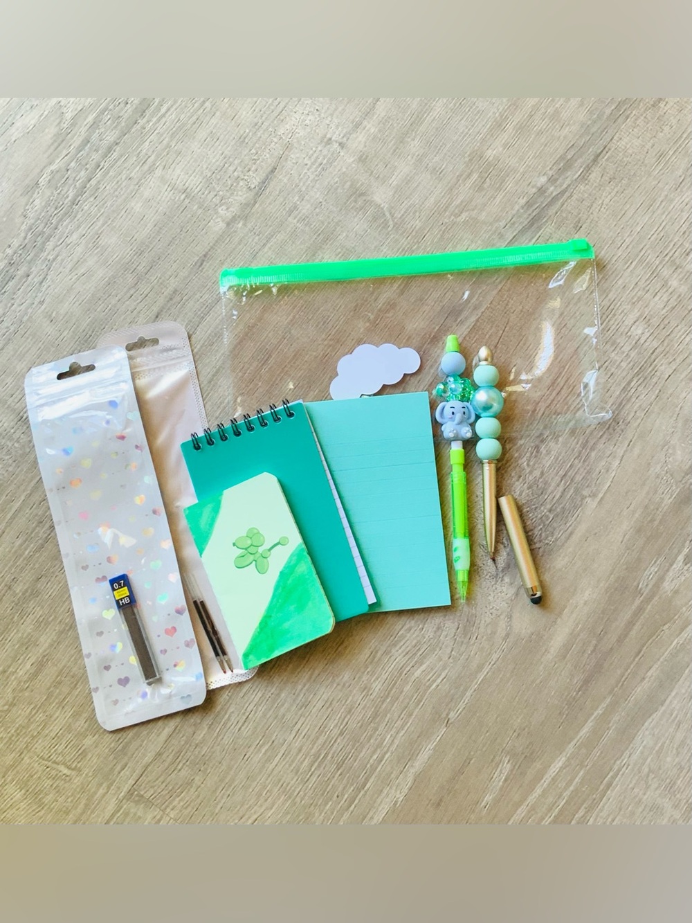 NEW๐ Hand Crafted Beaded Pen & Pencil Stationery Set OS